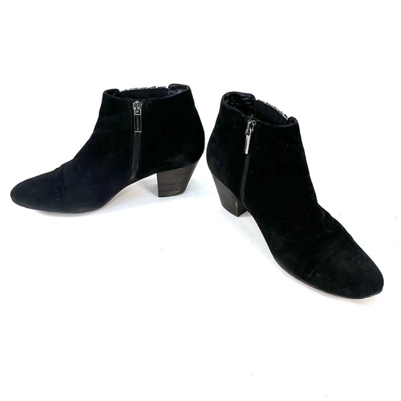 Aquatalia Shoes - Aquatalia By Marvin K Boots Womens 9.5 Casual Zip Ankle Bootie Black Suede Heels